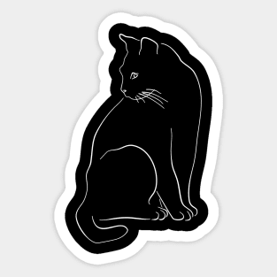 Cat Shadow Art Profile Cute Mom Love Kitten Pet Animal Paws Illustration Gift Sticker